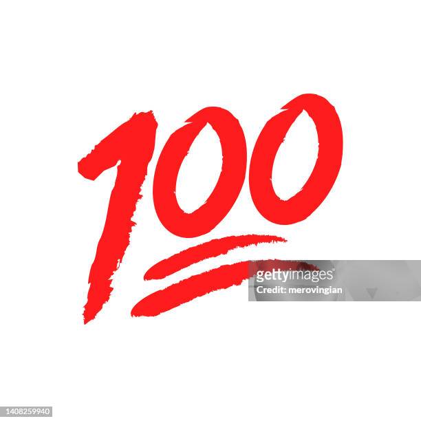 hundred points emoji icon - number 100 stock illustrations
