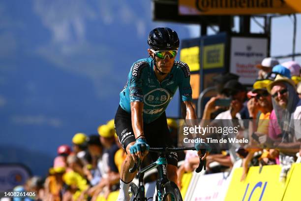 Pierre Rolland of France and Team B&B Hotels P/B KTM crosses the finish line during the 109th Tour de France 2022, Stage 10 a 148,1km stage from...