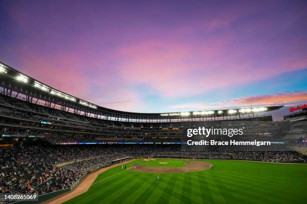 General view during a game between the Minnesota Twins and Cleveland Guardians on June 21, 2022 at Target Field in Minneapolis, Minnesota.