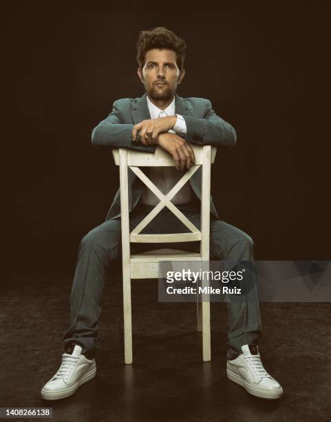 Actor Adam Scott is photographed for L'Officiel Australia on May 12, 2022 in Los Angeles, California. PUBLISHED IMAGE.