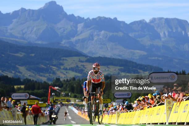 Simon Geschke of Germany and Team Cofidis - Polka Dot Mountain Jersey crosses the finish line during the 109th Tour de France 2022, Stage 10 a...