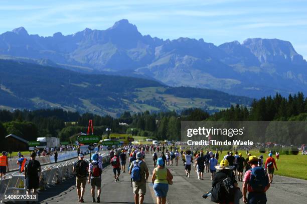 Fans leaving the arrival area after the 109th Tour de France 2022, Stage 10 a 148,1km stage from Morzine to Megève 1435m / #TDF2022 / #WorldTour / on...