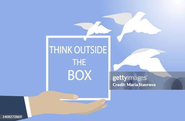 think outside the box concept - mindfulness background stock illustrations