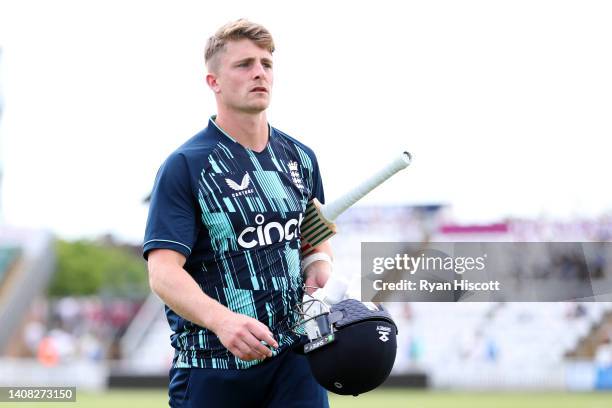 Tom Abell of England Lions looks on after the tour match between England Lions and South Africa at The Cooper Associates County Ground on July 12,...
