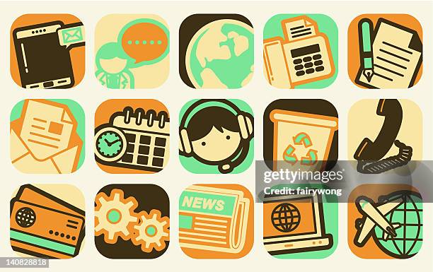 business icons - human machine interface stock illustrations