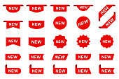 Tag new set. New label and tag. Sticker with word new. Vector