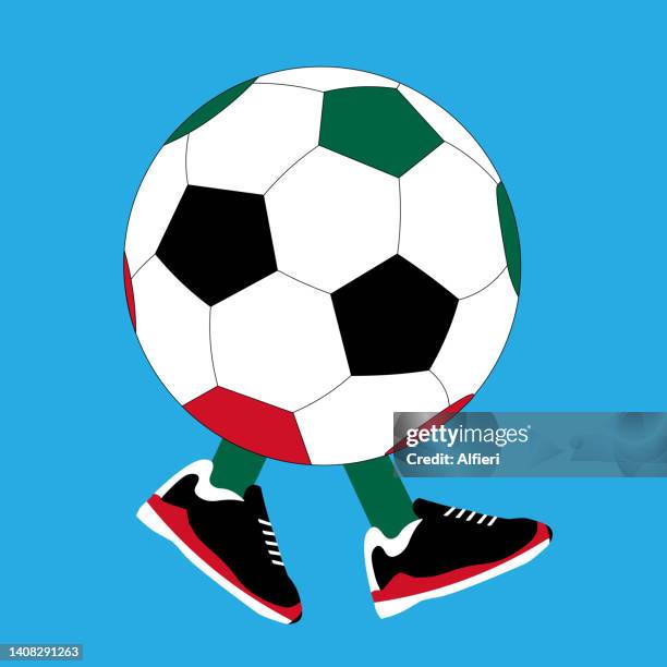 green, white, black and red football - african soccer fans stock illustrations