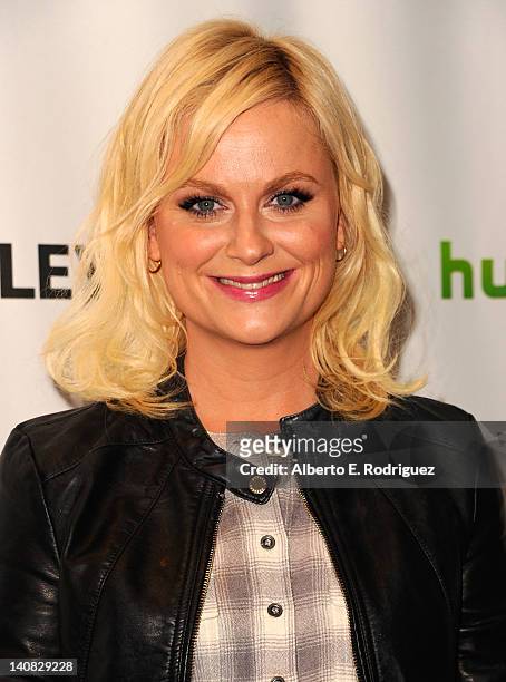 Actress Amy Poehler arrives to The Paley Center for Media's PaleyFest Honoring "Parks and Recreation" at Saban Theatre on March 6, 2012 in Beverly...