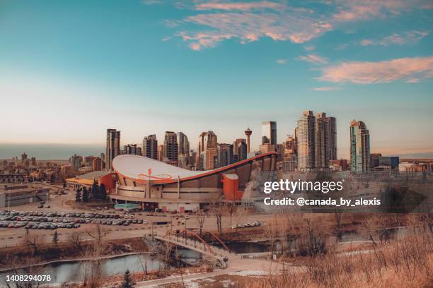 calgary autumn view - calgary stampede stock pictures, royalty-free photos & images