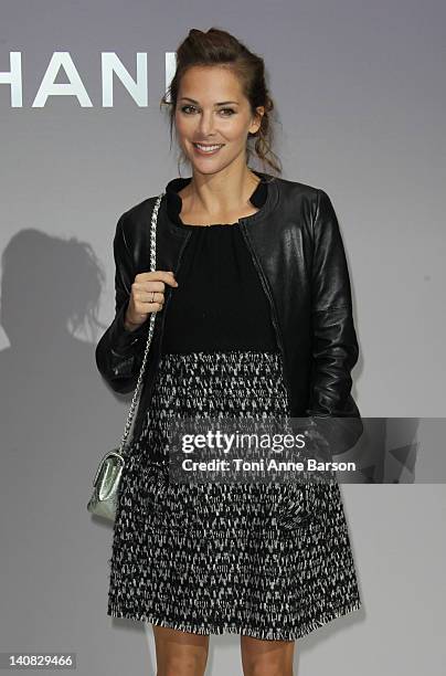 Melissa Theuriau attends the Chanel Ready-To-Wear Fall/Winter 2012 show as part of Paris Fashion Week at Grand Palais on March 6, 2012 in Paris,...