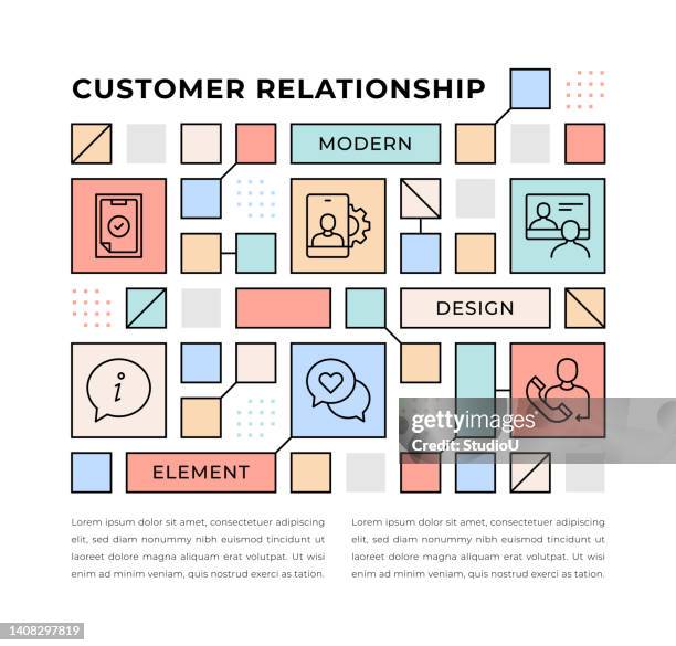customer relationship web banner concept - client satisfaction guarantee stock illustrations