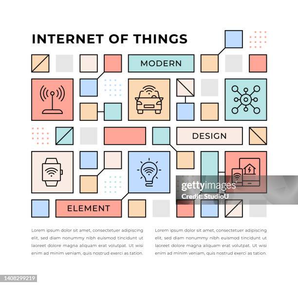 internet of things web banner concept - light sensor stock illustrations