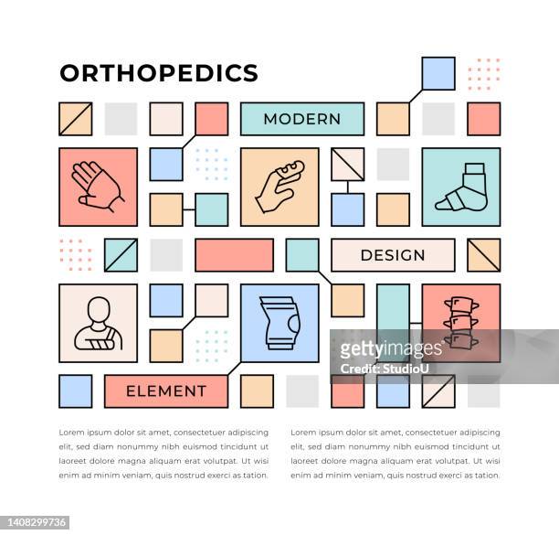 orthopedics web banner concept - feet model stock illustrations