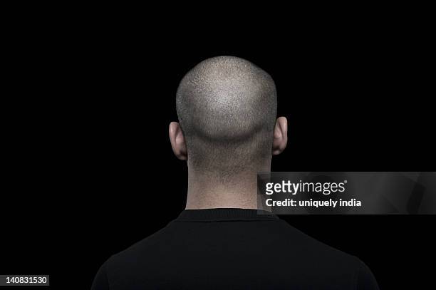 rear view of a man - shaved head stock pictures, royalty-free photos & images