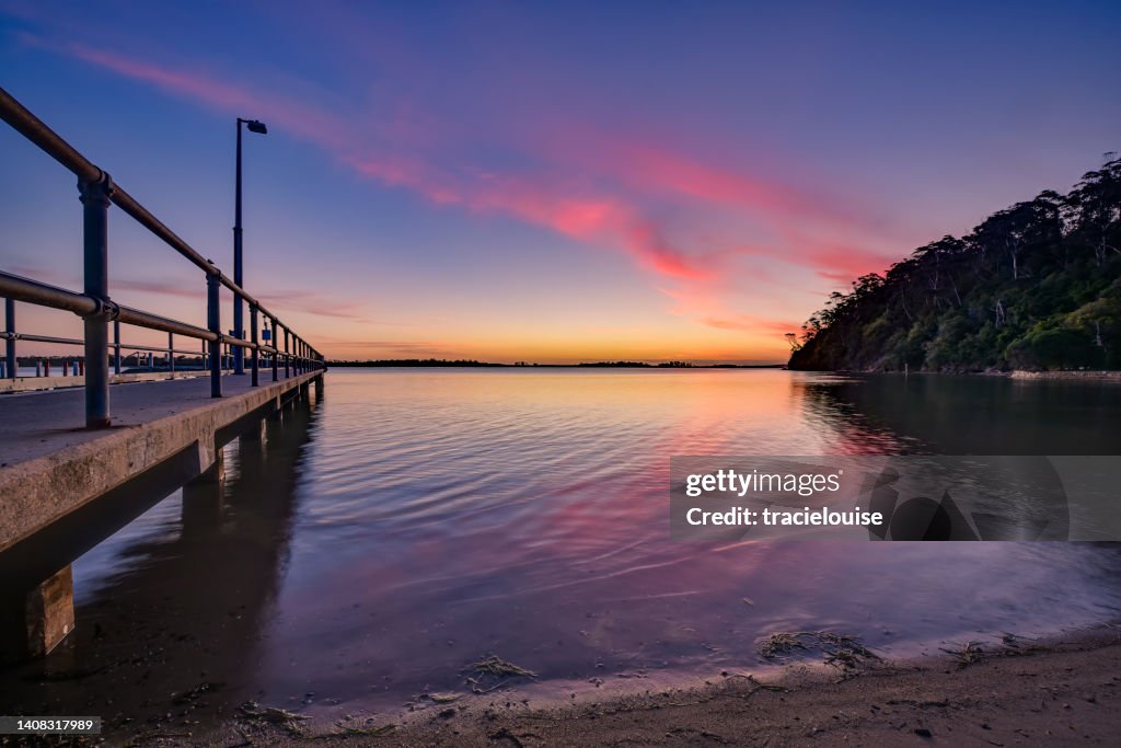 Sunset over Kalimna Jetty