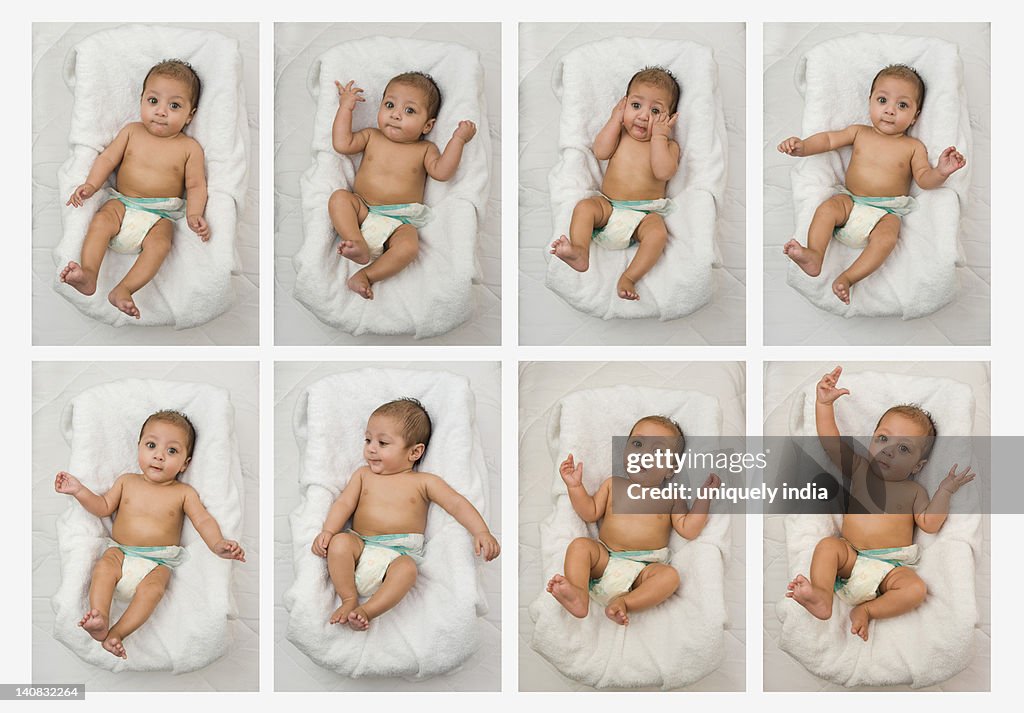 Multiple images of a baby boy