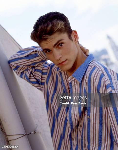 American actor, producer, and rapper Brian Austin Green, poses for a portrait circa 1992 in Los Angeles, California.