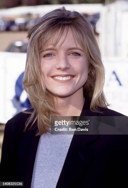 American actress Courtney Thorne-Smith, poses for a portrait during the Benefit for Best Friends Animal Sanctuary on November 6, 1994 at the...