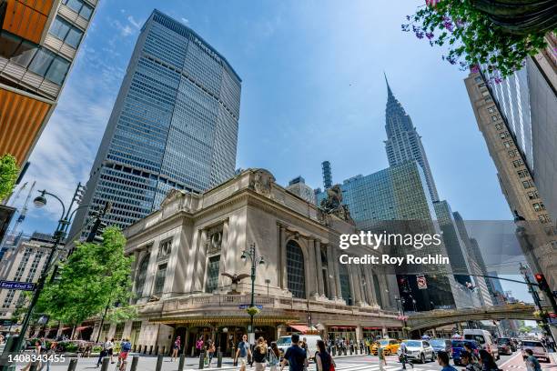 View of Grand Central Station and the Pershing Square Bridge with the Met-Life building and the Chrysler Building in the background on July 12, 2022...