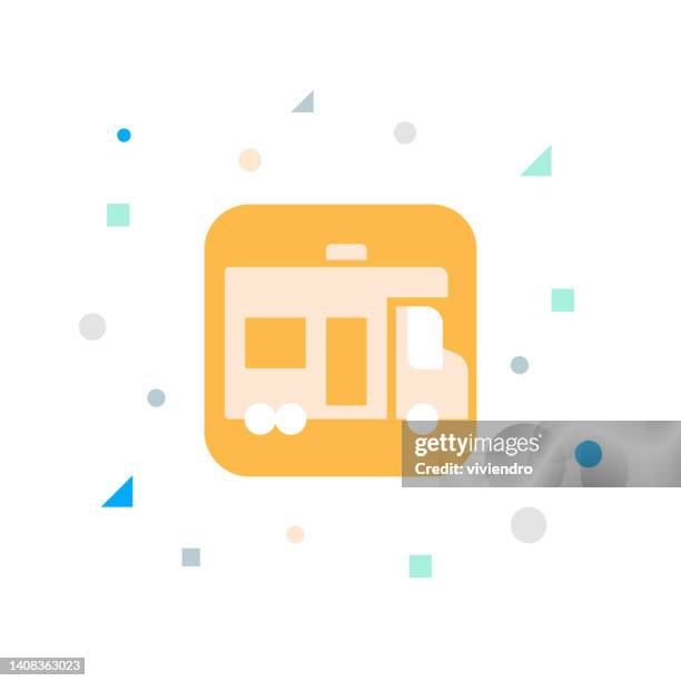 caravan flat icon - fleet icon stock illustrations