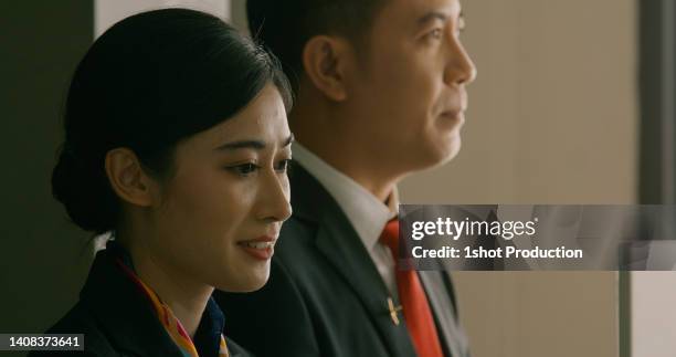Crew Check In Cabin Crew Checking In Passenger At Checkin Counter Air Travel Concept ...