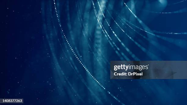 abstract background with dotted curved lines and dust particles - abstract background stock-fotos und bilder