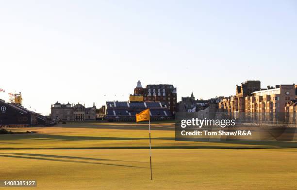 General view across the 1st and 18th holes, with the R&A Clubhouse at sunrise ahead of a practice round prior to The 150th Open at St Andrews Old...