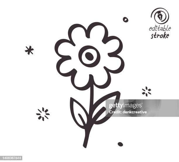 stockillustraties, clipart, cartoons en iconen met playful line illustration for flower delivery - tuincentrum