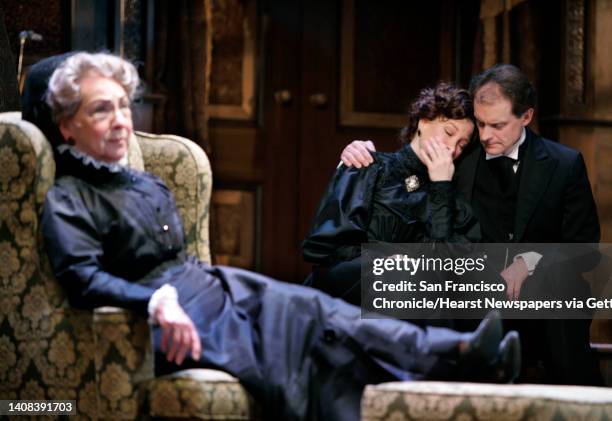 Voysey25_051_pc.jpg Honor and Edward mourn the death of their father while their mother mourns alone in ACT's production of "The Voysey Inheritance,"...