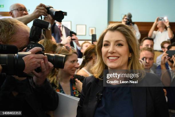 Conservative leadership candidate Penny Mordaunt arrives ahead of a press conference to launch her bid to become the next Prime Minister, on July 13,...