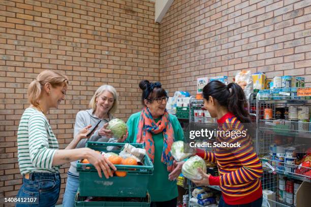 storing the donations - foodbanks for the needy stock pictures, royalty-free photos & images