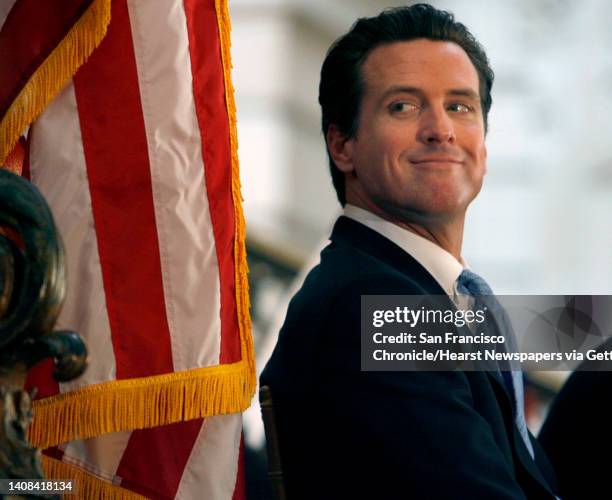 Mayor Gavin Newsom attended a kick-off ceremony for Black History Month at City Hall in San Francisco, Calif. On Friday, Feb. 2, 2007 one day after...