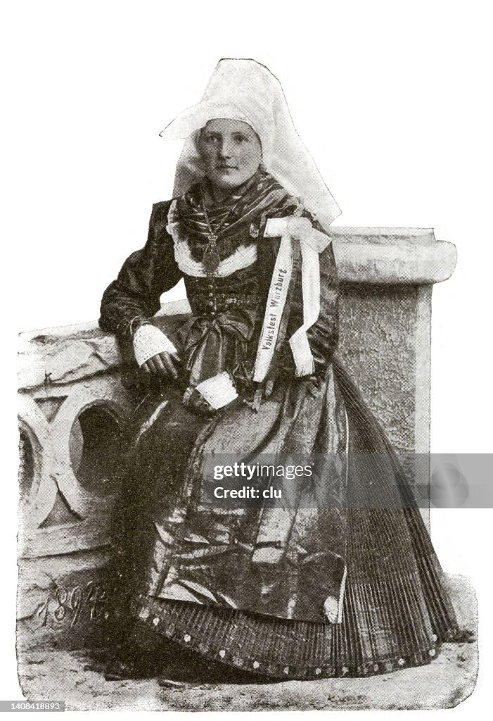 Girl in a costume from Haard, near Bad Kissingen