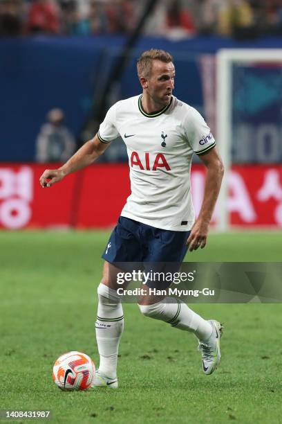 Harry Kane of Tottenham Hotspur in action during the preseason friendly match between Tottenham Hotspur and Team K League at Seoul World Cup Stadium...