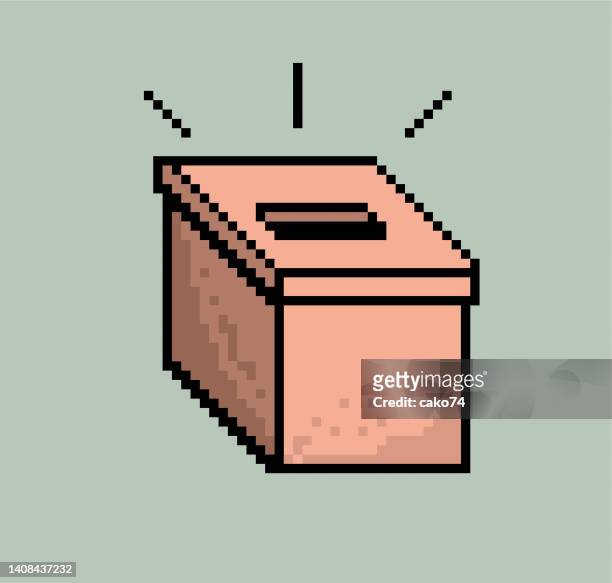 bildbanksillustrationer, clip art samt tecknat material och ikoner med pixel ballot box - ballot box
