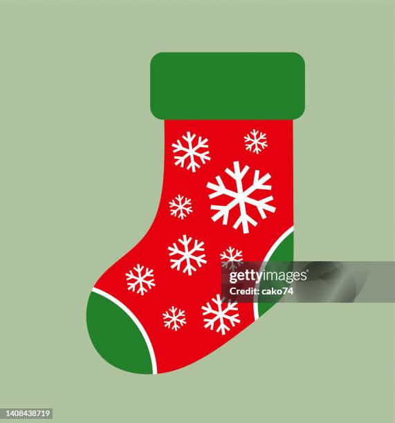 ilustraciones, imágenes clip art, dibujos animados e iconos de stock de ilustración vectorial de calcetines navideños - stocking feet