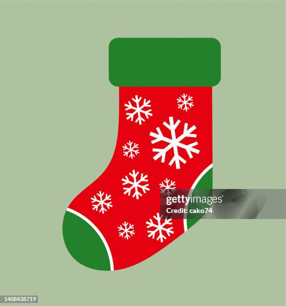 stockillustraties, clipart, cartoons en iconen met christmas sock vector illustration - kousen