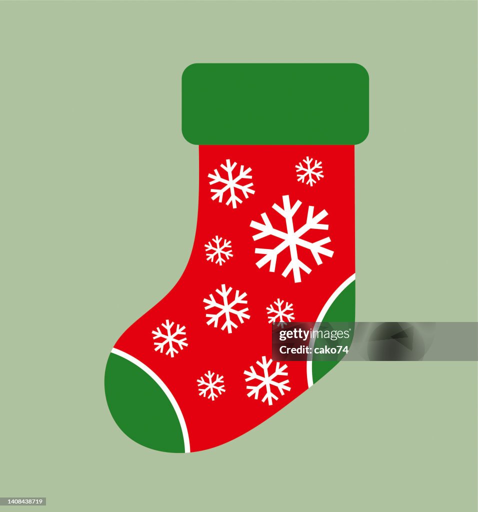 Christmas sock vector illustration