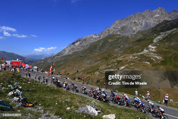 General view of Geraint Thomas of The United Kingdom and Team INEOS Grenadiers, Jonas Vingegaard Rasmussen of Denmark and Team Jumbo - Visma, Tadej...