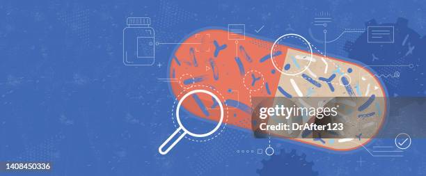 probiotic supplements background - pharmacy background stock illustrations