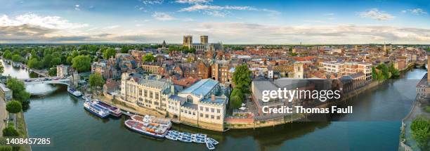 panorama over the city of york - york stock pictures, royalty-free photos & images