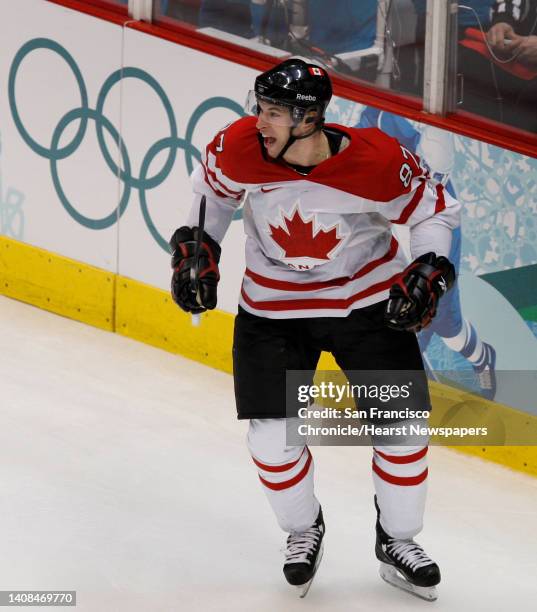 Sidney Crosby scored the winning goal in overtime over the USA in the gold medal hockey game at the Winter Olympic Games in Vancouver, British...