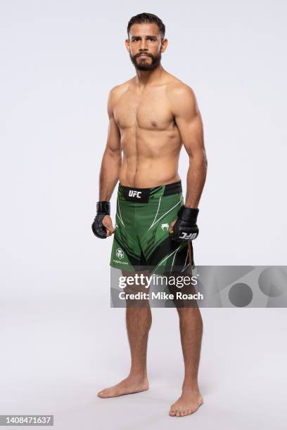 Yair Rodriguez poses for a portrait during a UFC photo session on July 13, 2022 in Uniondale, New York.