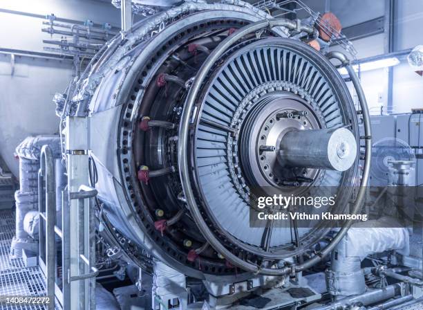 steam turbine generator equipment of power plant industrial. - turbine engine stock pictures, royalty-free photos & images