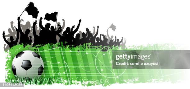 final banner - soccer field background stock illustrations