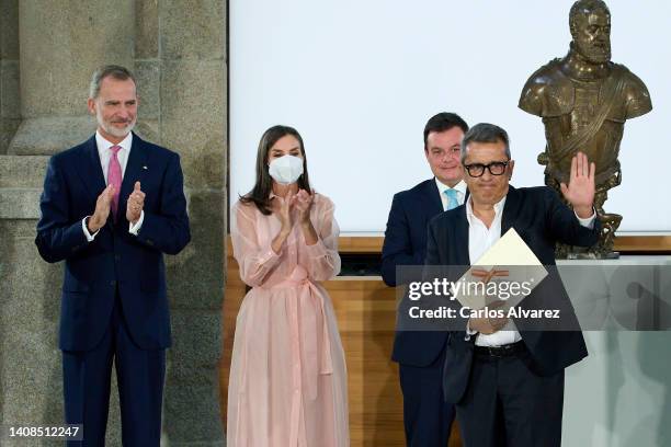 Andreu Buenafuente receives the National Culture awards 2020 from King Felipe VI of Spain and Queen Letizia of Spain at the El Prado museum on July...