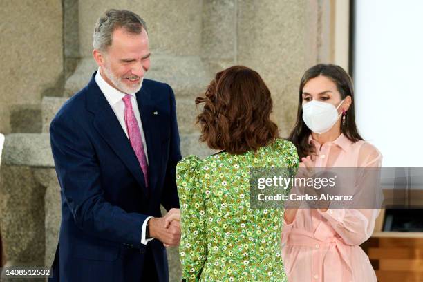 Spanish author Irene Vallejo receives the National Culture awards 2020 from King Felipe VI of Spain and Queen Letizia of Spain at the El Prado museum...