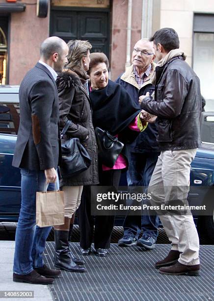 Princess Margarita of Spain is seen celebrating her 73rd birthday going to the cinema with her daughter Maria Zurita , TV presenter Jesus Vazquez and...