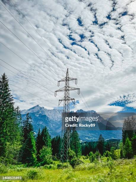 electricity and power supply in germany - electricity pylon bildbanksfoton och bilder