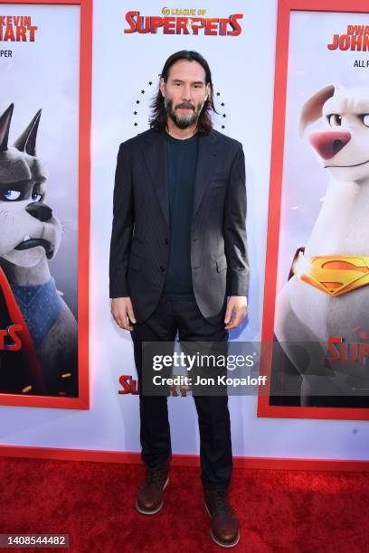 Keanu Reeves attends a special screening of Warner Bros. "DC League of Super Pets" at AMC The Grove 14 on July 13, 2022 in Los Angeles, California.